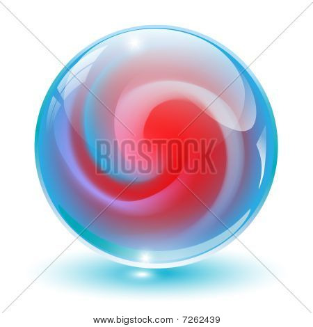 3D crystal, vettore di sfera di vetro.