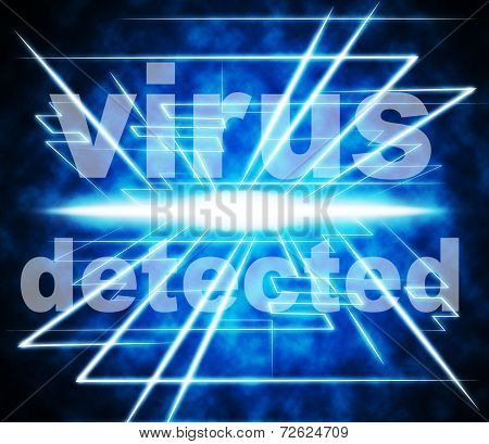 Detected Virus Indicates Found Threat And Discovered