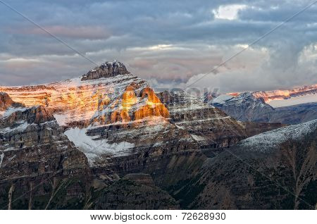 Mountain Range View With Colorful Peaks, Canada