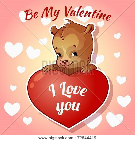Cute teddy bear for Valentine's Day