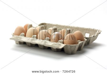 the hen's eggs in pack on of them silver