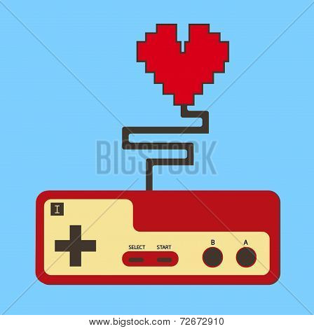 Controller Pad Control Life Heart. Vector. Eps10