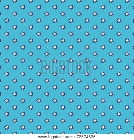 6 Petal Flowers on Teal