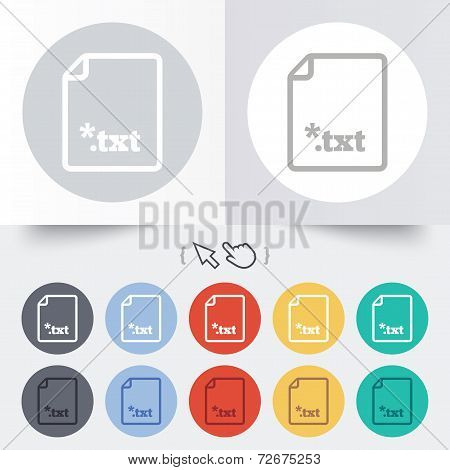 Text file icon. Download txt doc button.