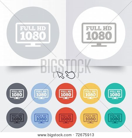 Full hd widescreen tv. 1080p symbol.