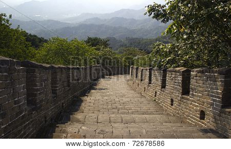 Stairs Going Down The Great Wall Of China
