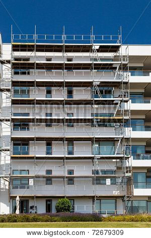 Apartment Building With Scaffold