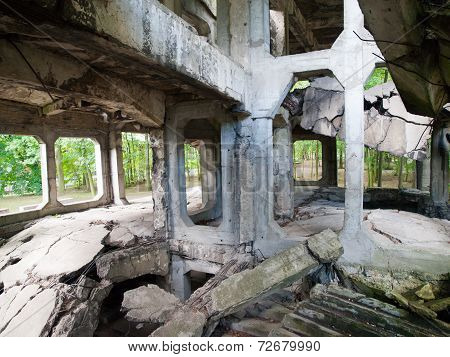 Demolished Westerplatte barracks