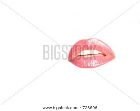 Leuchtende Lippen und weiß Teeth.The Mund