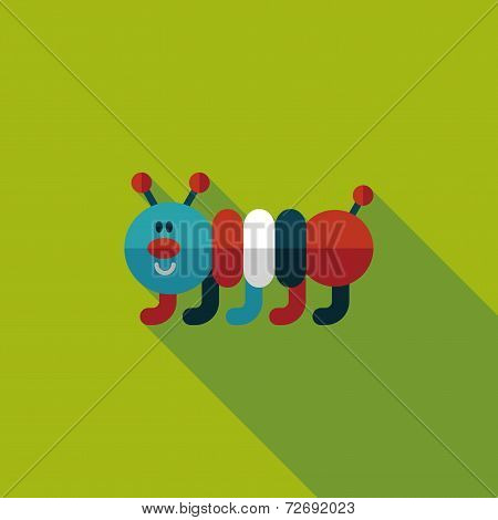 Caterpillar Flat Icon With Long Shadow,eps10