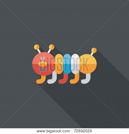 Caterpillar Flat Icon With Long Shadow,eps10