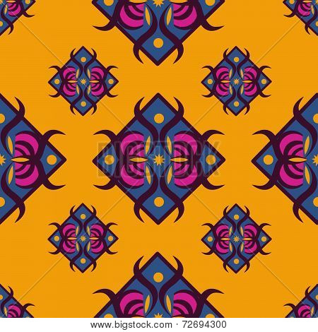 Seamless Pattern With Diamond-shaped Ornament