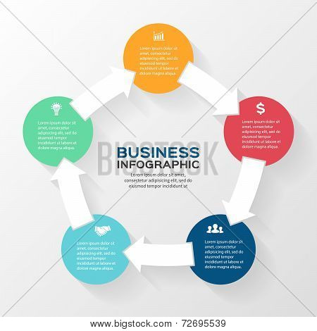 Vector circle arrows infographic. Template for diagram, graph, presentation and chart. Business conc