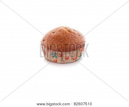Banana Muffin Cupcake On White Background