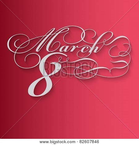 Text on March 8 by hand