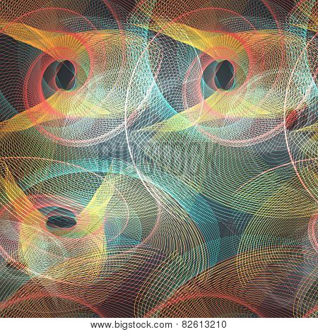Abstract seamless dark pattern of radio waves