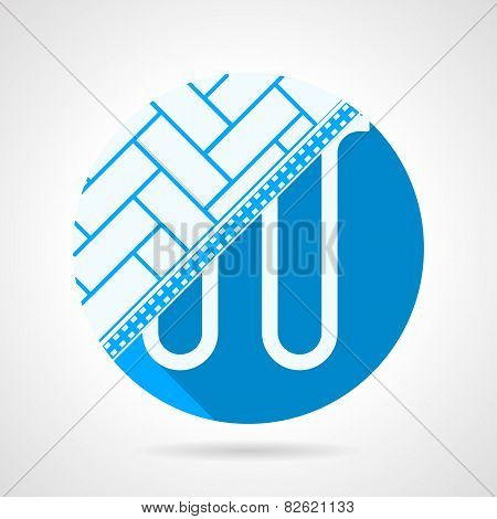 Round vector icon for heated floor