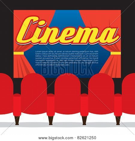 Cinema Seats In Front Of Screen.