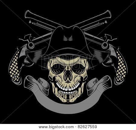Illustration of pirate skull.