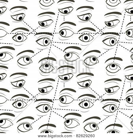 Seamless Pattern with Eyes