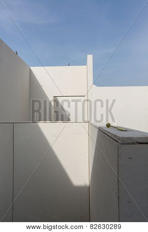 Prefabricated Roofless House In The Making