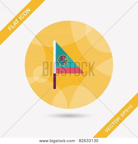 Flag Flat Icon With Long Shadow