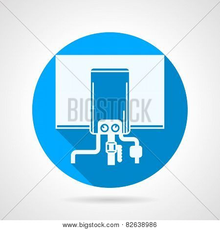 Round vector icon for water boiler