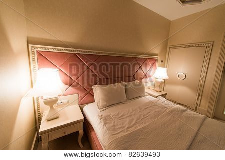 GABALA - MAY 18: Room in Riverside Hotel on May 18, 2014 in Gabala, Azerbaijan. Riverside hotel is first 5 star hotel in Gabala, Azerbaijan