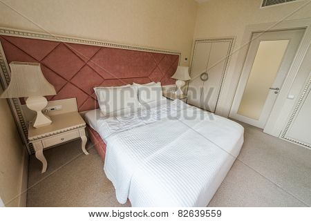 GABALA - MAY 18: Room in Riverside Hotel on May 18, 2014 in Gabala, Azerbaijan. Riverside hotel is first 5 star hotel in Gabala, Azerbaijan
