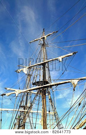 Tall ship rigging.