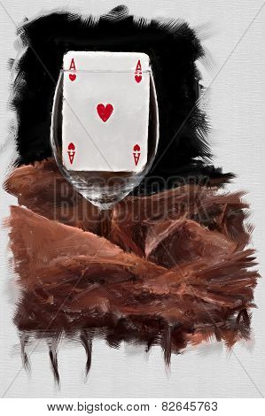Playing Card In The Glass