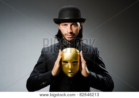 Funny concept with theatrical mask