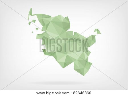 Low Poly map of german region Schleswig-Holstein
