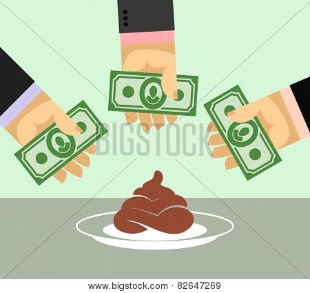 Arms and money. Business illustration