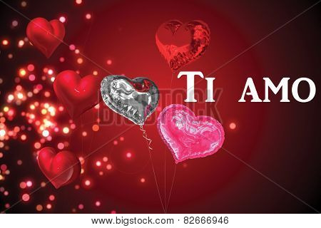 ti amo against valentines heart design