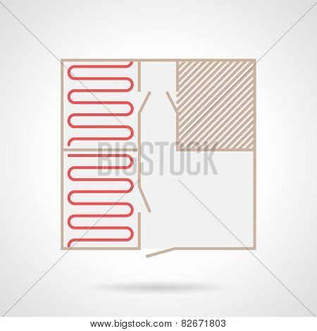 Colorful vector icon for underfloor heating project