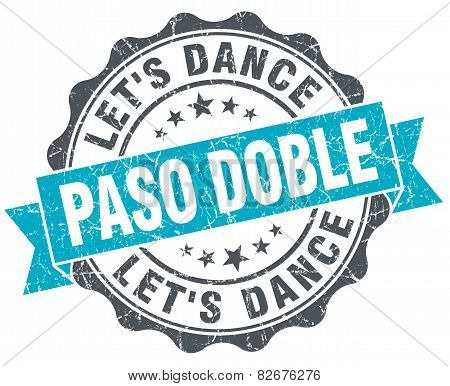 Paso Doble Vintage Turquoise Seal Isolated On White