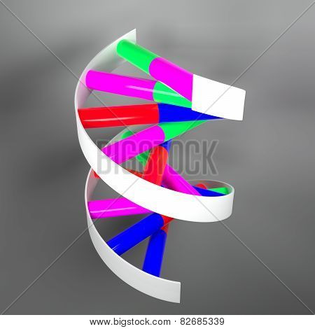 Colored Dna Rendering