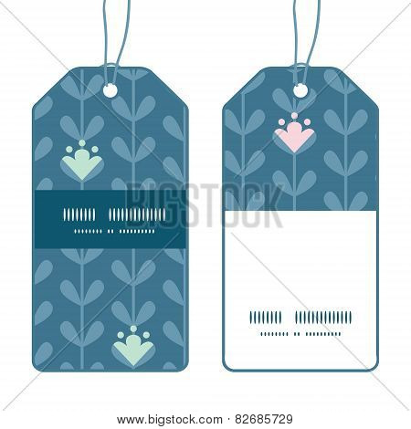 Vector blloming vines stripes vertical stripe frame pattern tags set
