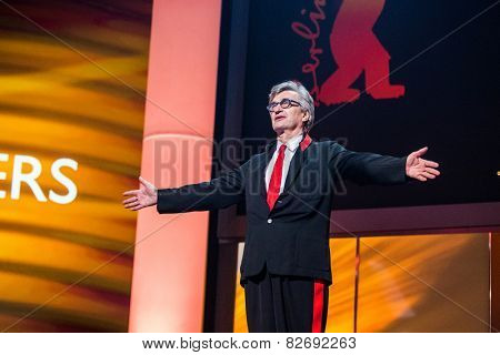 BERLIN, GERMANY - FEBRUARY 12: Wim Wenders receives the Honorary Golden Bear for his lifetime achievement. 65th Berlin Film Festival at Berlinale Palace on February 12, 2015 in Berlin, Germany