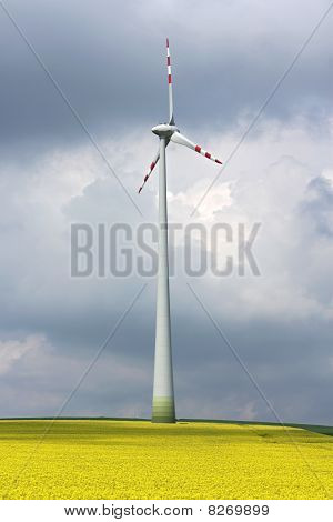 Vindmølle i Midle af landbrug felt