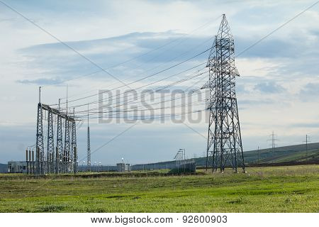 Electrical Poles In A Field
