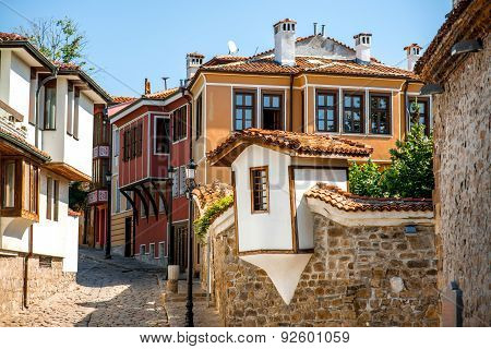 Old city street view in Plovdiv