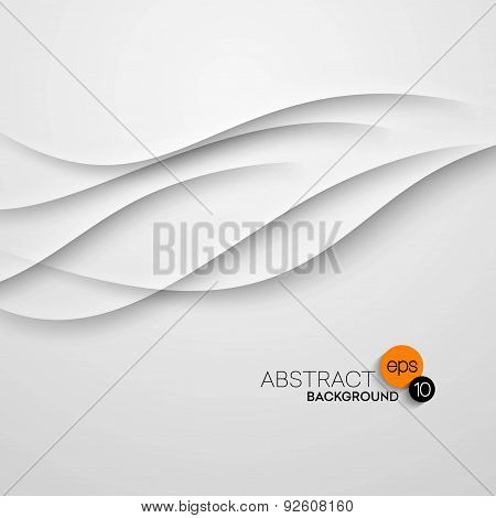 Abstract wave white background. Vector illustration