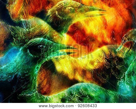The Phoenix Bird Collage.