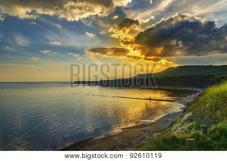 Sunset Over The Cliffs At Kimmeridge