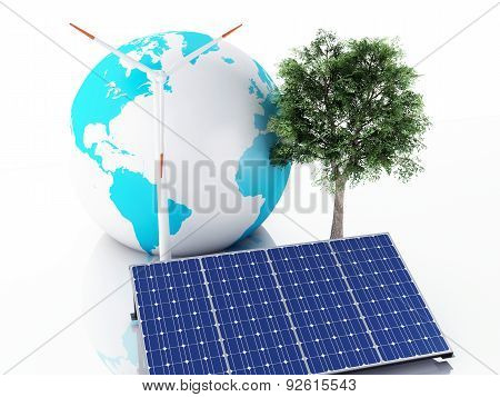 3d earth globe. eco energy concept