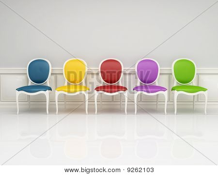 Sedia classica colorata
