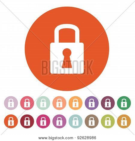 The Lock Icon. Lock Symbol. Flat