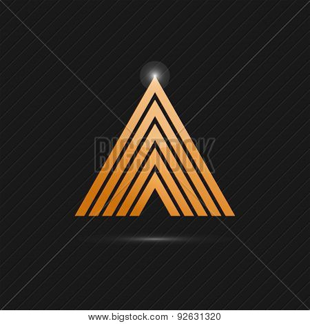 Delta Letter Logo Template On Dark Background